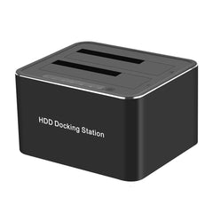 USB 3.0 to SATA Hard Drive Docking Station Off-Line Clone Function 5Gbps 32TB Dual Bay for 2.5"/3.5" HDD/SSD Hard Drive W-2P01