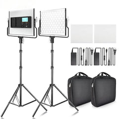 LED Video Light 2 Set Photographic Light with Tripod for Studio YouTube Video Shooting Photography
