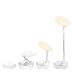 Folding Desk Lamp with Foldable Storage Adjustable Angle 3600mAh Battery 5 Level Brightness 3000-5000K Color Temp