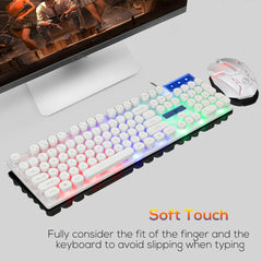 104 Keys Circular KeyCap Backlit Gaming Keyboard and Mouse Combo