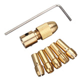 8pcs 0.5-3mm Small Electric Drill Bit Collet Twist Drill Chuck Tool for 3.17/5.05mm Shank