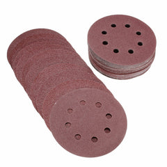 50pcs 5 Inch 8 Hole Sandpaper 80/120/180/240/320 Grit Sanding Disc Polishing Tool