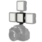 Mini Camera LED Video Light Interlock with 3 Hot Shoe Mount