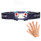 650LM XPE+2* LED 5 Modes Headlamp 950mAh Battery USB Interface Motion Sensor LED Headlamp