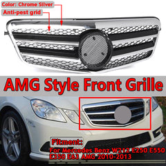 Chrome Silver AMG Style Front Grill Grille For Mercedes Benz