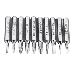 10pcs 4mm CR-V Screwdriver Bit Set Phillips Slotted Torx Batch Head Bit Mobile Phone Repair Tool