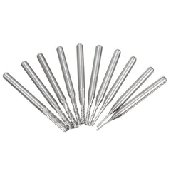 10pcs 0.8-3mm Carbide PCB Drill Bits Engraving Milling Cutter for CNC Rotary Burrs