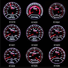 2" 52mm Motor Car Bar Boost Gauge Universal Smoke Lens Indicator White Meter