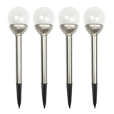 Solar Pathway LED Lights Cracked Glass Ball 4 Pcs