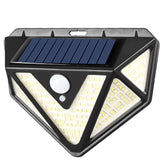 IP65 Solar Body Induction Wall Lamp Patio Stair Light 5 Illumination Surfaces 166 LEDs