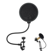 Double Layer Studio Microphone Wind Screen Shield Mesh Gooseneck Noise Filter