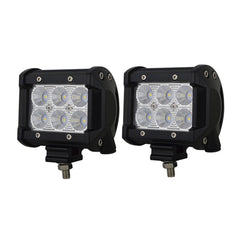 2PCS LED Light Bar 4in 18W Flood Fog Road Boat Driving Led Work SUV Lamp