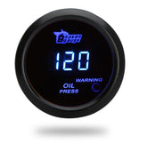 Digital Oil Pressure Meter Gauge with Sensor for Auto Car 52mm 2in LCD 0~120PSI Warning Light Black