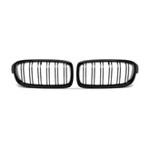 2Pcs Gloss Black Front Bumper Hood Kidney Grille Double Line Racing Replacement for BMW F30 F31 F35 3 Series 2012-2016