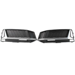 A Pair of Chrome Fog Light Cover Grille Silver Trim Grill Bezel Fit For AUDI A4 S4 S-Line B9 2016-19
