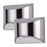 Outdoor Stainless Steel Solar Wall Lamp Waterproof Yard Garden Lighting Pack 2