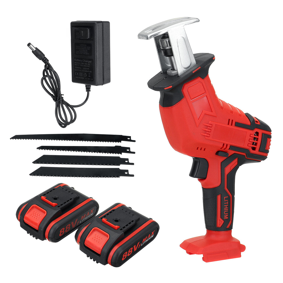 88VF Cordless Electric Reciprocating Saw Outdoor Portable Woodworking Tool One Hand Saw