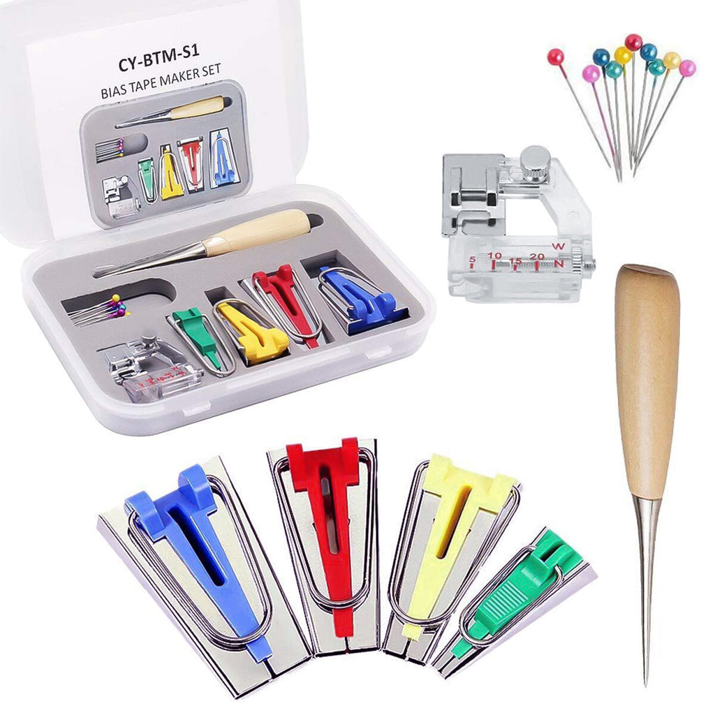 Sewing Tape Maker Kits 4 Sizes 6MM 12MM 18MM 25MM Household DIY Fabric Patchwork Sewing Accessories