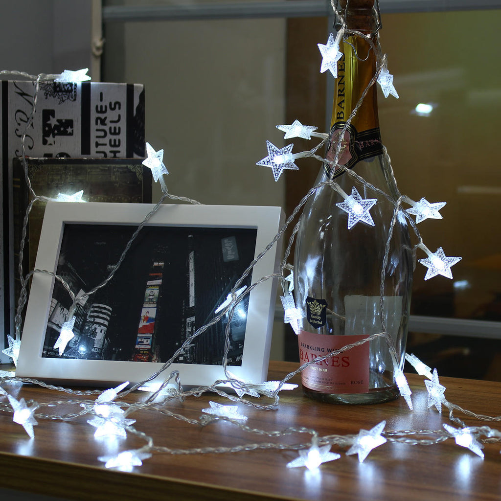5M 40LEDs Plug-In Colorful Warm White Pure White Star Fairy String Light for Christmas Party AC220V