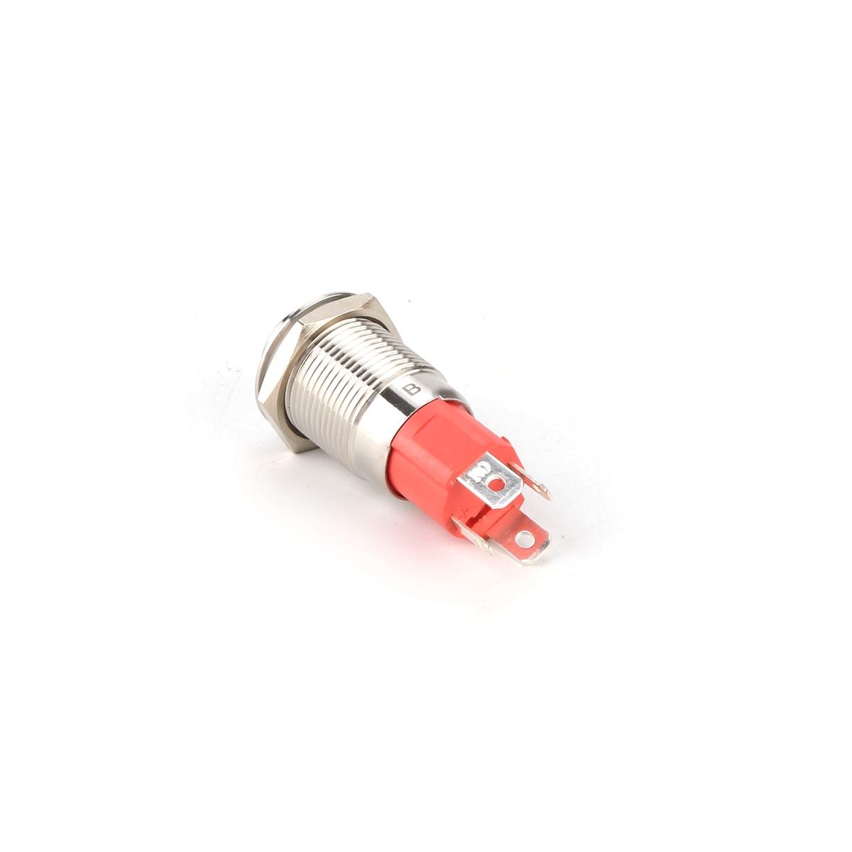 16MM 10A 250V 12V 4Pin LED Light Button Switch Momentary Reset Metal Push Button Switch