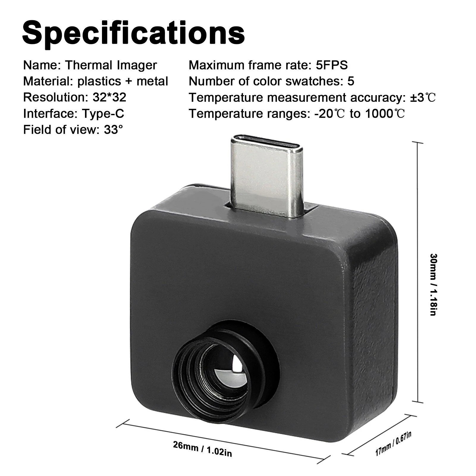 GreenZech Mobile 1000 | Smartphone Thermal Imaging Camera | -20°C to 1000°C Range | Portable Infrared Imager for Android