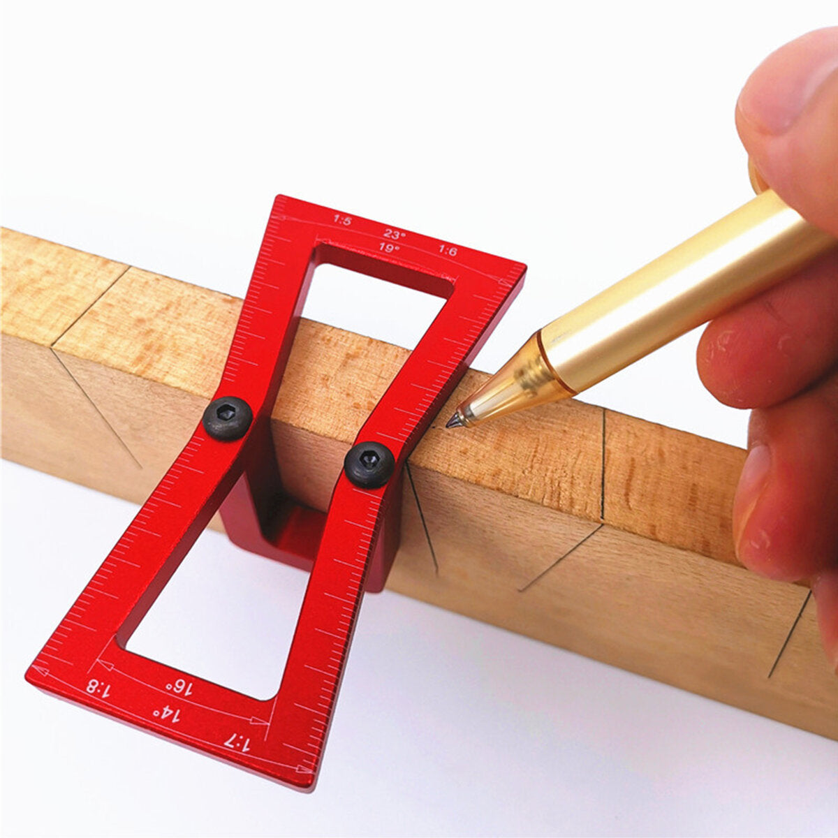 Durable Woodworking Marker Gauge Tool for Accurate Dovetail Measurements - Black/Red, Aluminium Alloy