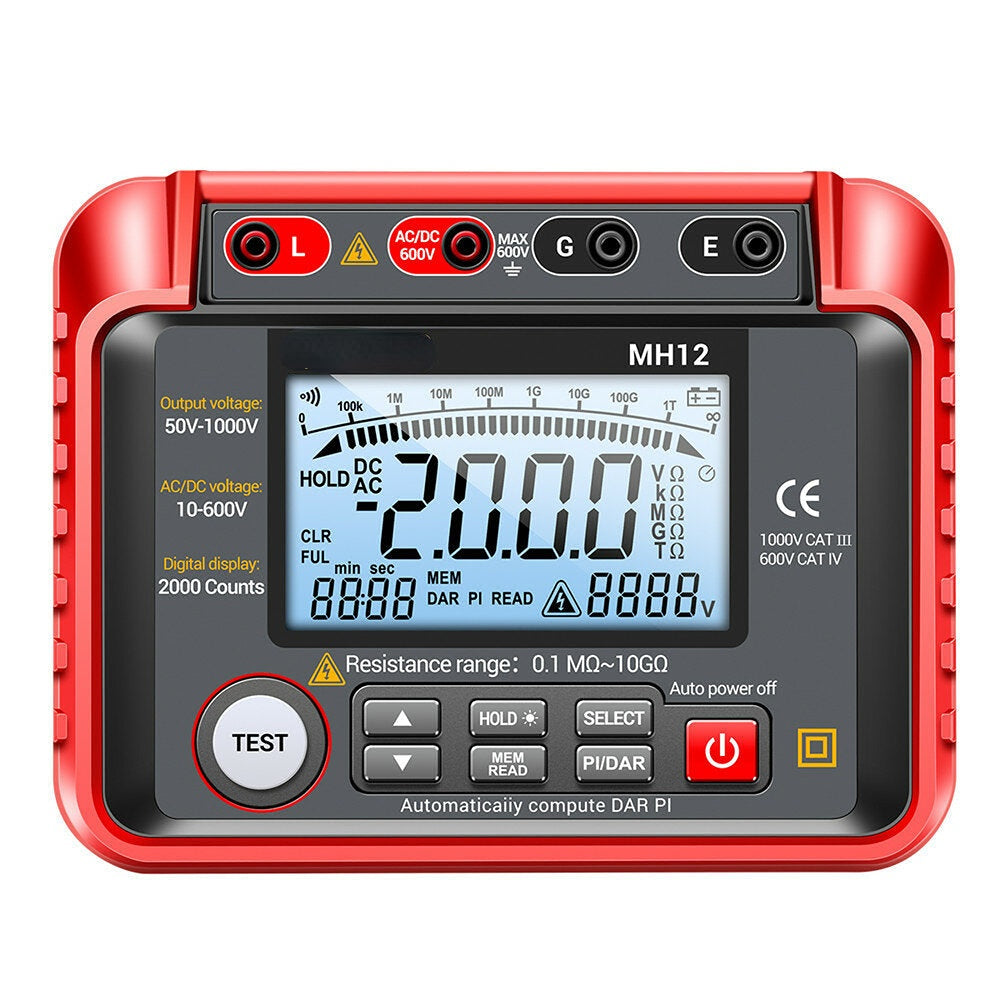 Insulation Earth Resistance Tester Digital Meter AC DC Ammeter Transistor Tester LCD Megohmmeter Meter Voltmeter Detect