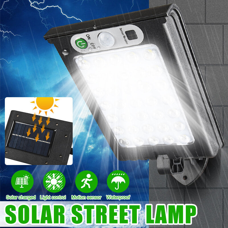 Solar Wall Light PIR Motion Sensor Waterproof Garden Security Street Lamp