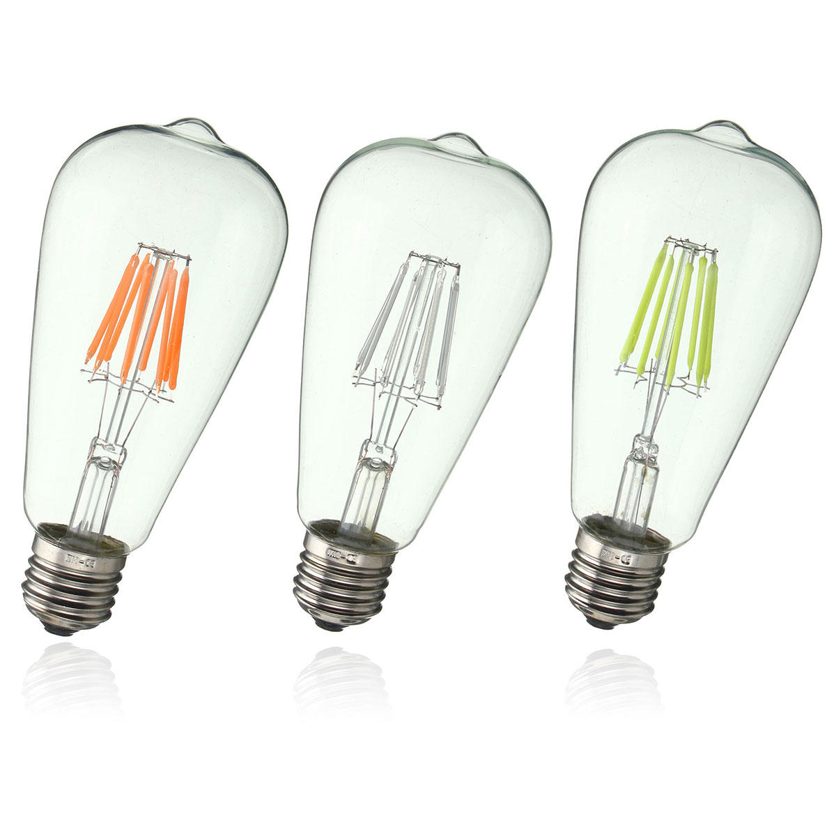 8W RGB Rereo Glass 800Lm Vintage Incandescent Light Lamp Bulb AC220V