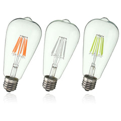 8W RGB Rereo Glass 800Lm Vintage Incandescent Light Lamp Bulb AC220V