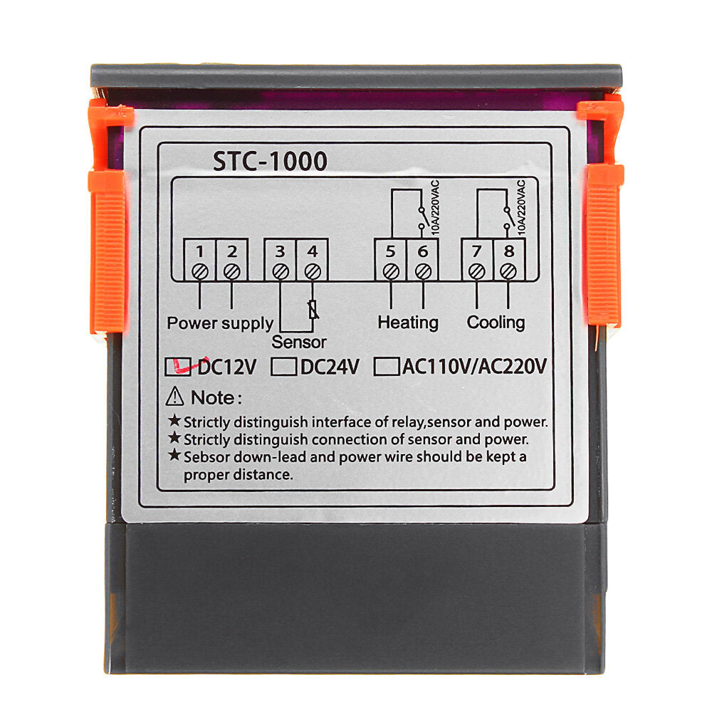 110V/220V/12V/24V 10A 2 Relay Output LED Digital Temperature Controller Thermostat Incubator With Sensor Heater And Cooler
