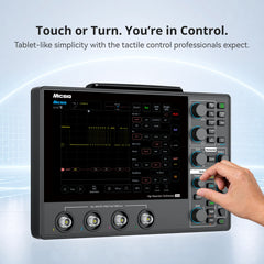 100MHz Tablet Oscilloscope, 4 Channels, 12-Bit Resolution, 1GSa/s, 110Mpts Memory & 8-Inch Touchscreen