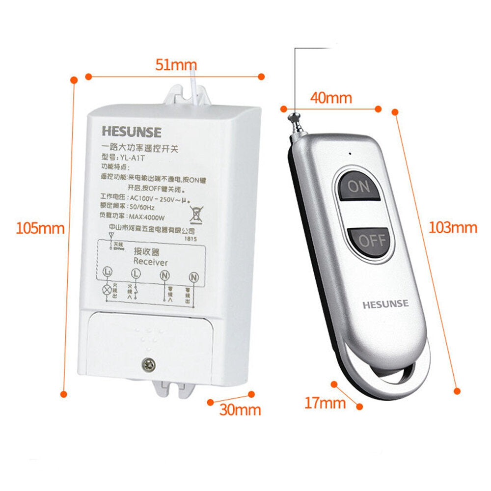 Hesunse Wireless Remote Control Smart Switch 4000W High Power Water Pump Household 85-265V