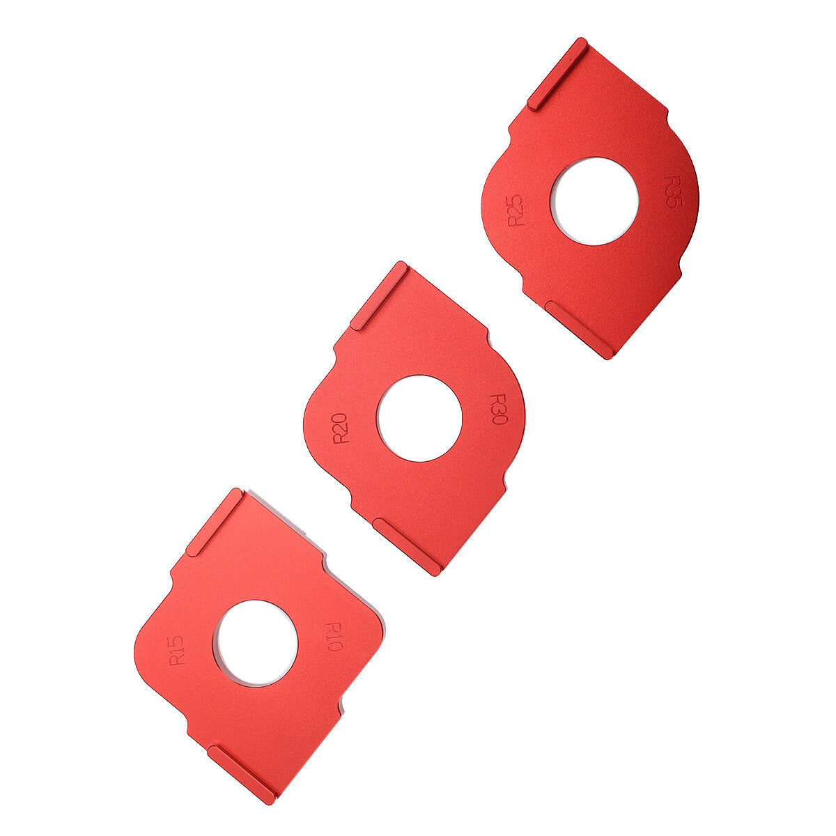 R Arc Template 3-Piece Set - Aluminum Alloy, Accurate Scale, Easy Operation for Wooden Board Trimming, R10-R35