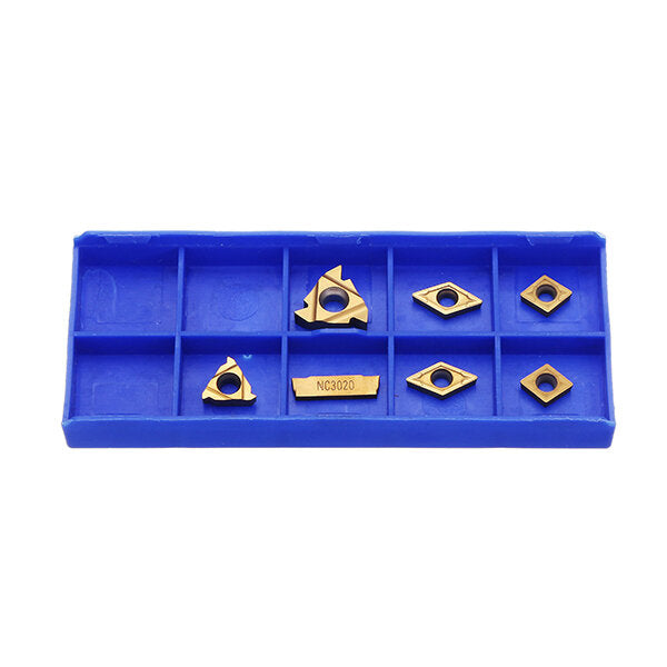 7pcs Carbide Inserts for 12mm Shank Lathe Boring Bar Turning Tool Holder