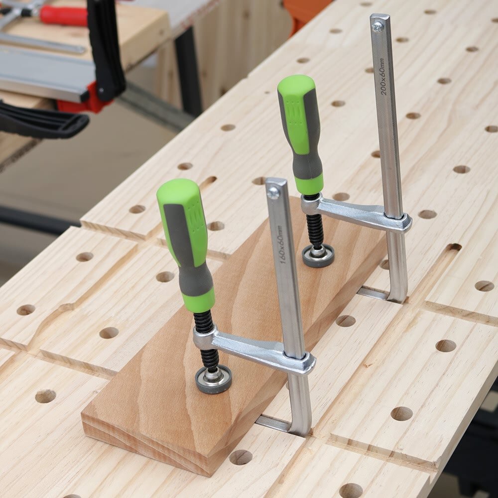 Screw Action Arm Guide Rail Clamp - 2PCS, Alloy Steel, 180kg Clamping Force, Compatible with MFT Table, Durable & Corrosion-Resistant
