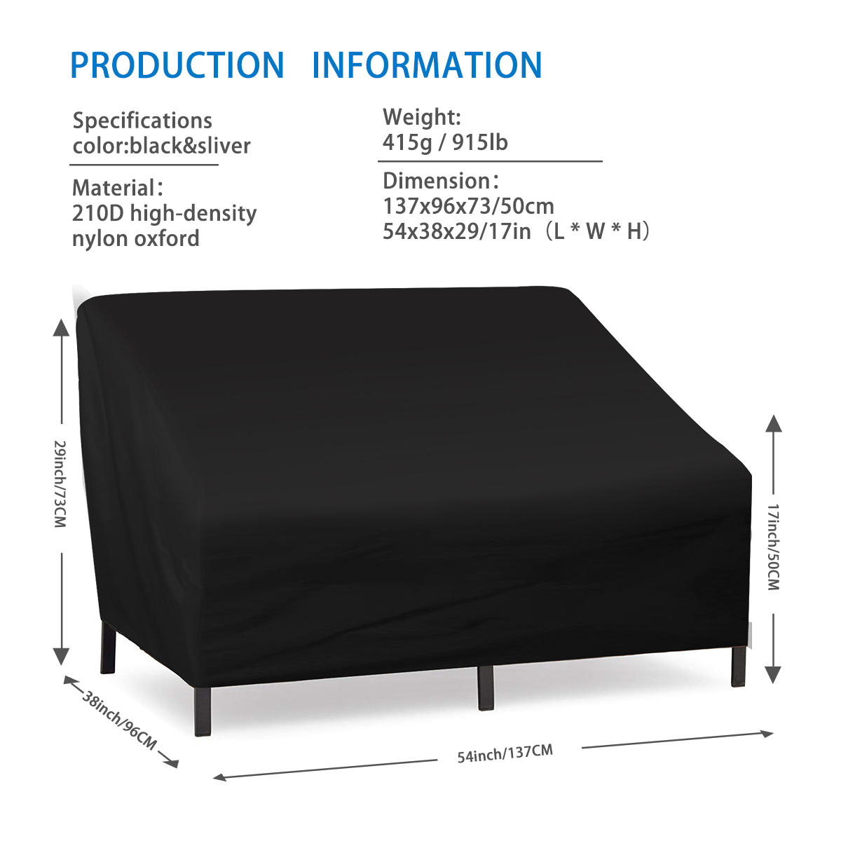 Waterproof Outdoor Chair Sofa Covers High-density Nylon Oxford Furniture Protection Case