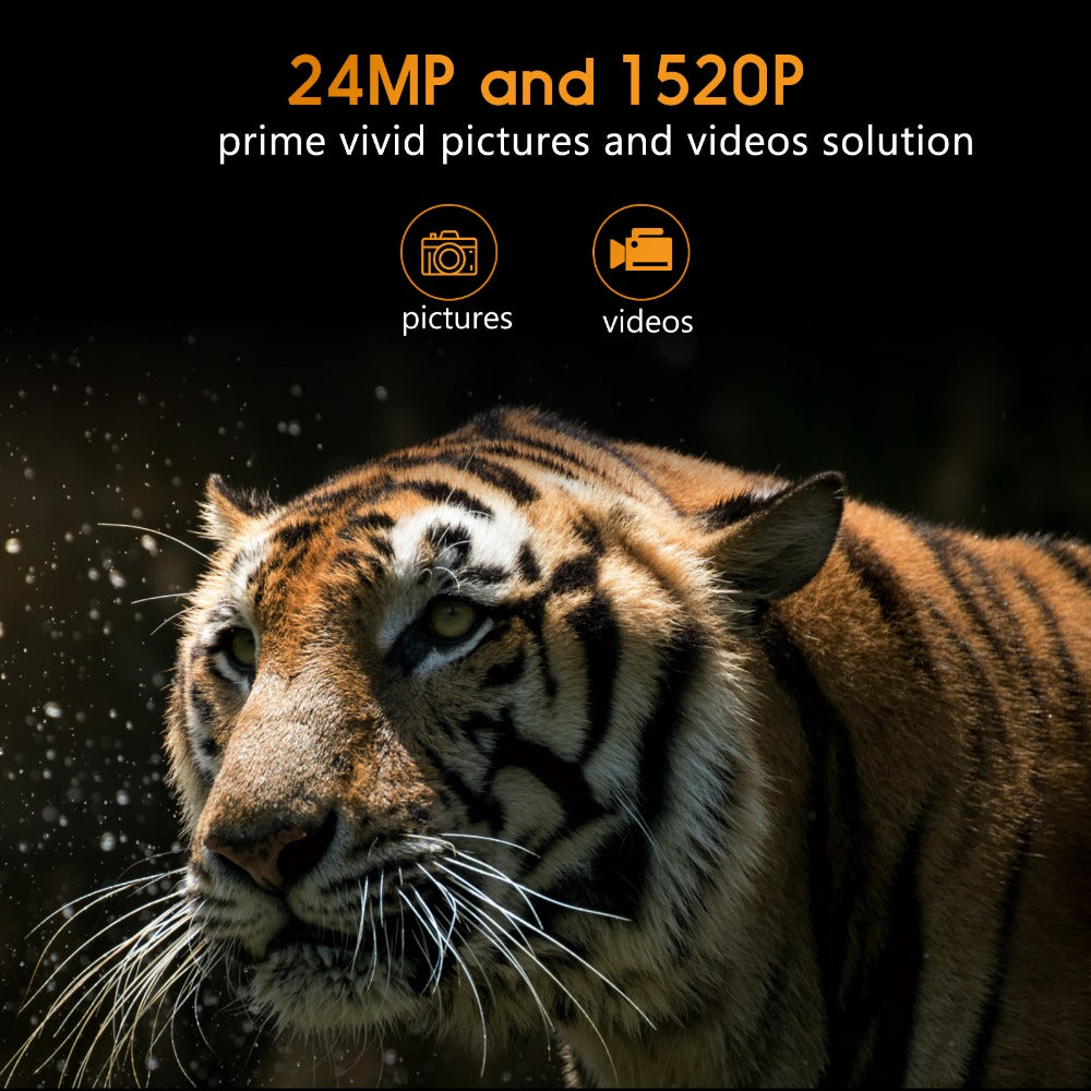 36MP 2.7K Night Vision Waterproof Hunting Camera 0.2s Trigger Time IP65 Recorder Wildlife Trail Camera for Home Security Wildlife Monitoring