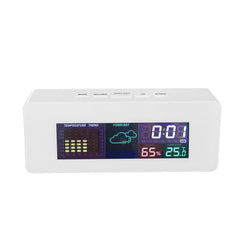 Multi-function Color Screen Temperature Humidity Meter Hygrometer Monitor Clock with Calendar Alarm Clock 12/24 Hour System TS S65