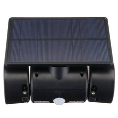 30LED Solar Power PIR Motion Sensor Wall Light Adjustable Dual Head Outdoor Spot Lamp