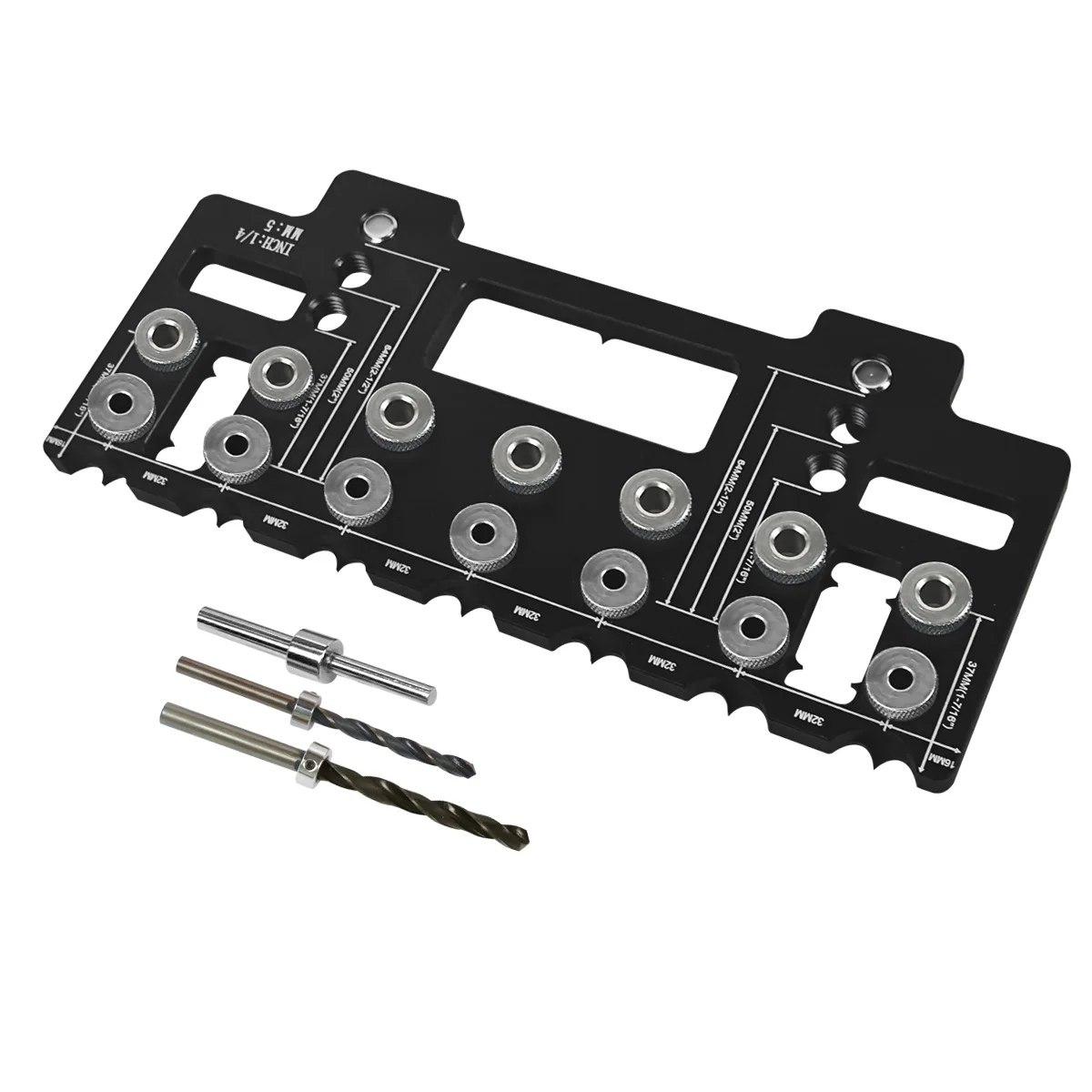 Multifunctional Pocket Hole Jig Set - Aluminum Alloy Tool for Precise Woodworking, Handle Punch Locator, Black/Red