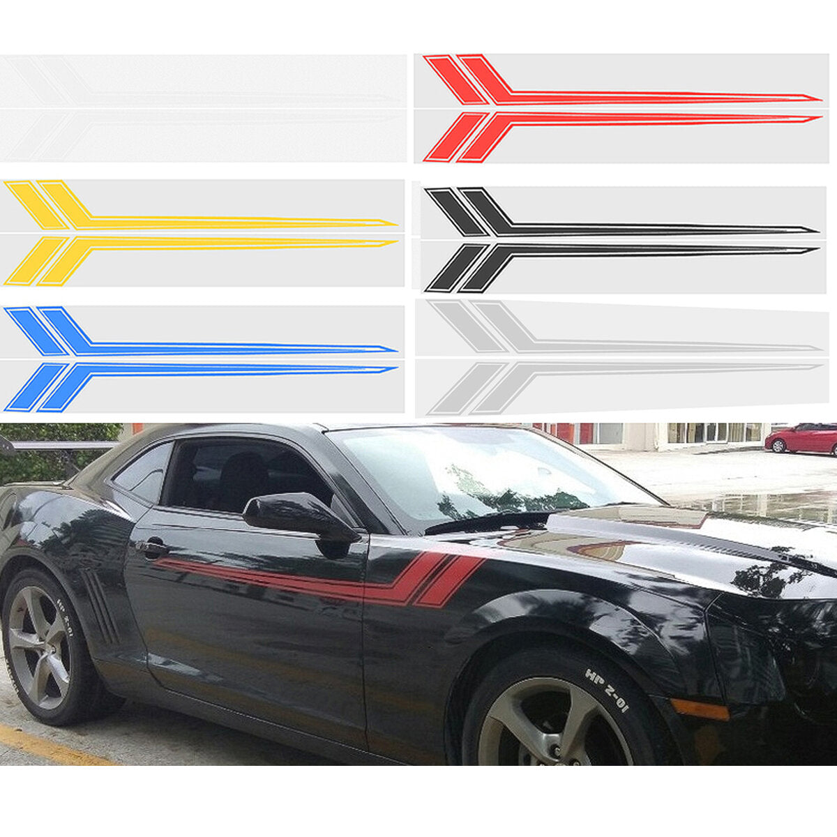 68''x8.5'' Car Decal Sticker Hash Stripe Racing Graphic Fender FOR Chevy