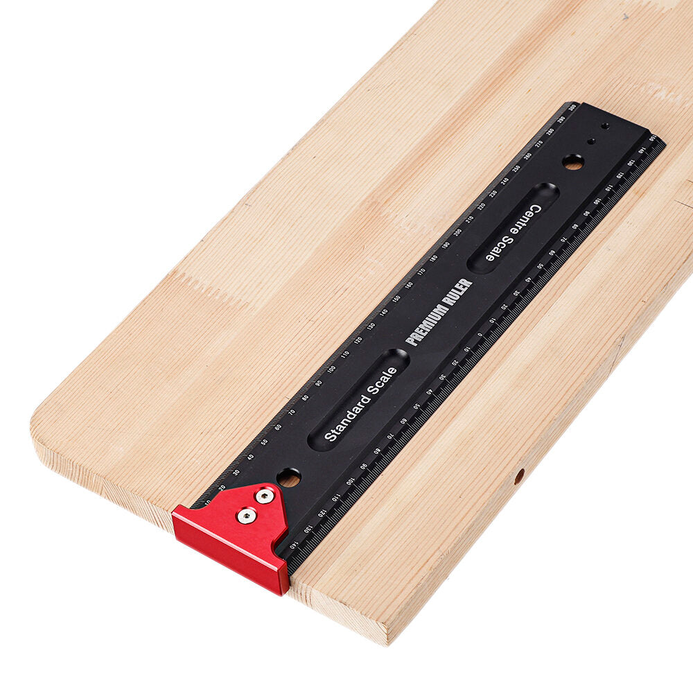 Durable Precision Measuring Ruler with Hook Stop for Woodworking - High Precision, Portable Aluminium Alloy Tool