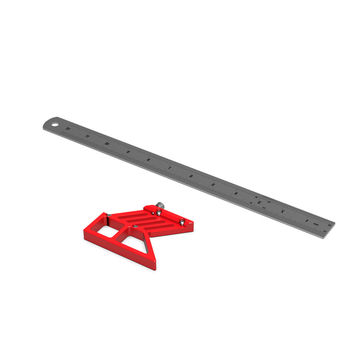 45/90° Scribing Ruler - Durable Aluminum Tool for Precision Line & Circle Drawing, Vertical Measurements, Compact Design