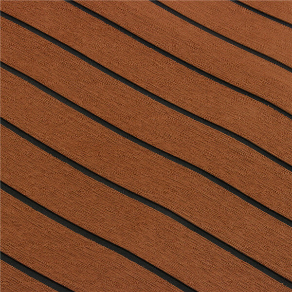 2500x1000x6mm EVA Foam Brown With Black Line Teak Sheet Boat Yacht Synthetic Teak