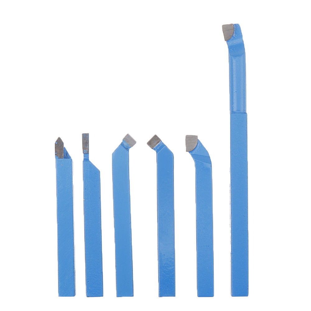 6Pcs Welding CNC Lathe Cutting Tool 8mm/10mm/12mm Carbide Turning Tool Set
