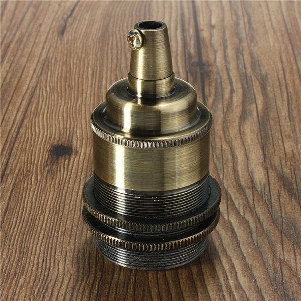 E27/E26 Copper Retro Edison Light Lamp Bulb Holder Socket Shade Rings Cord Grip
