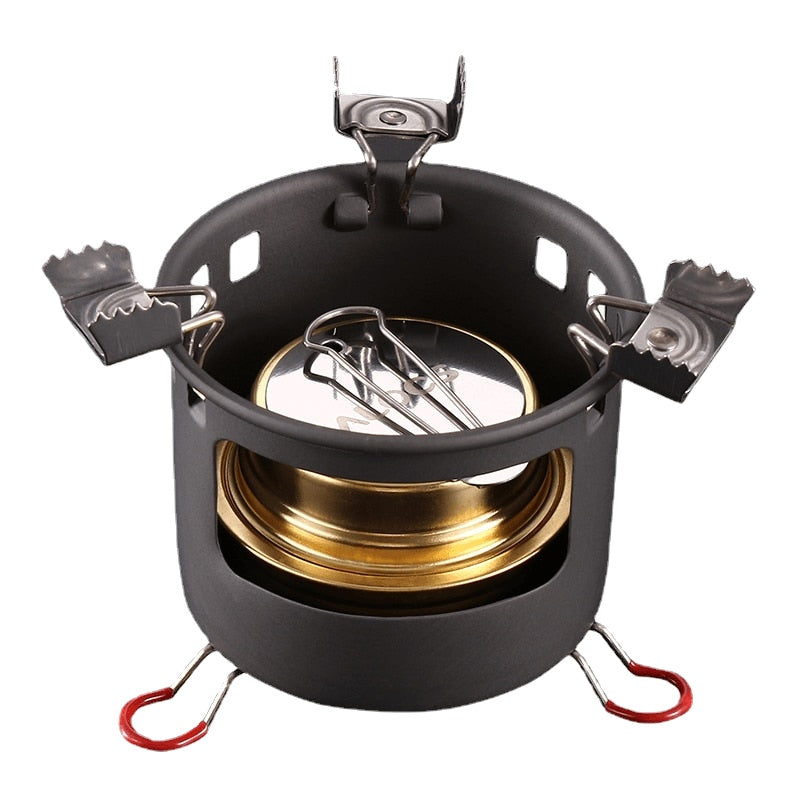 Compact Mini Spirit Burner Alcohol Stove with Stand for Outdoor Backpacking Hiking Camping Furnace
