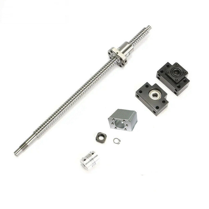 300-650mm Ball Screw with BK BF10 End Supports 6.35x8mm Coupler for CNC