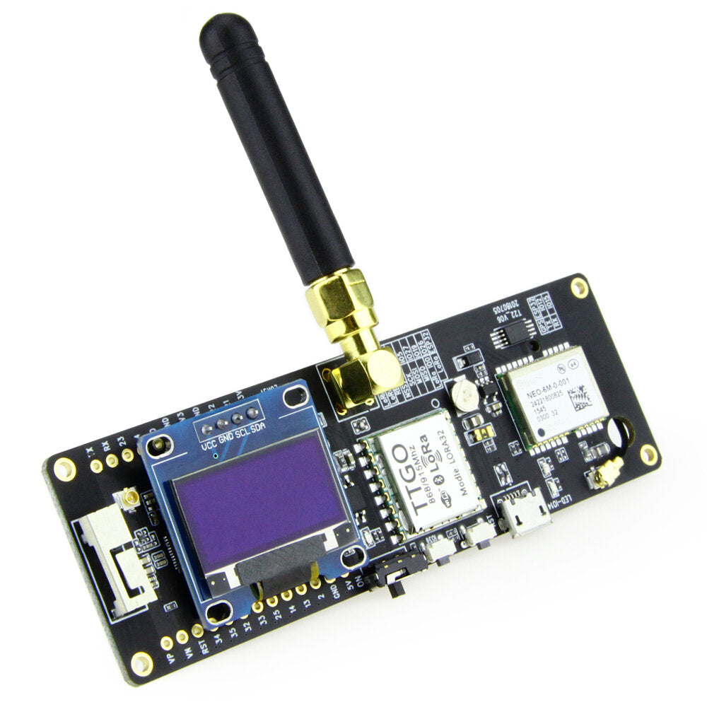 433/868/915/923Mhz V1.1 WiFi Wireless Bluetooth Module GPS NEO-6M SMA LORA32 18650 Battery Holder With OLED